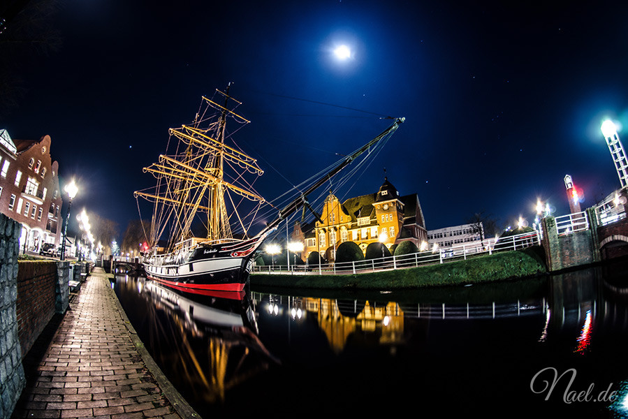 Rathaus, Papenburg in der Nacht