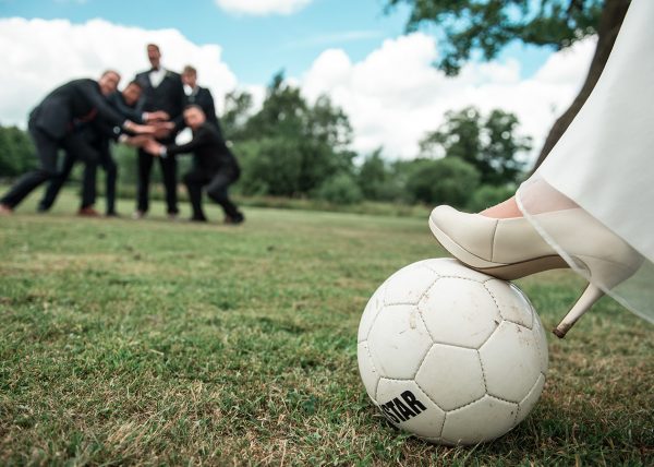 football-wedding-session