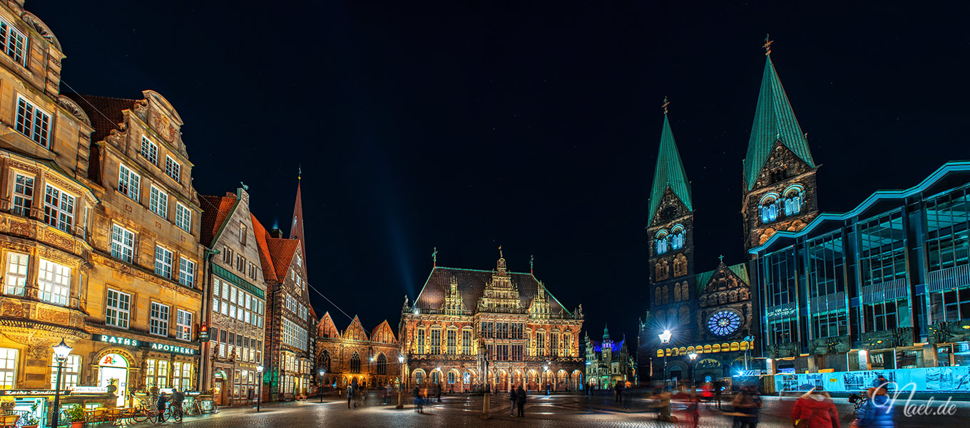 Rathaus Bremen in der Nacht