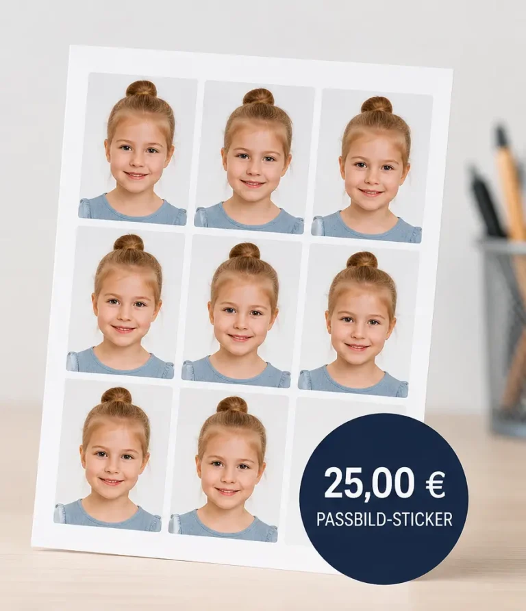 KI erstellt passbilder sticker 8er